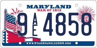 MD license plate 9AE4858