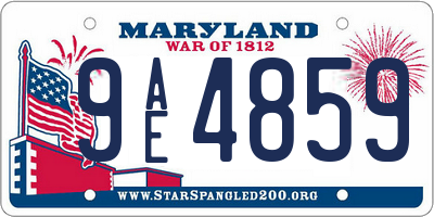 MD license plate 9AE4859
