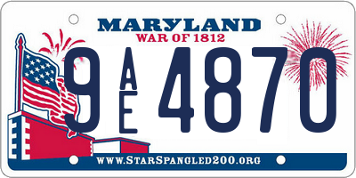 MD license plate 9AE4870