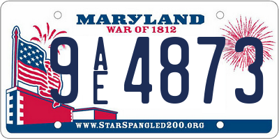 MD license plate 9AE4873