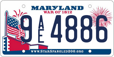 MD license plate 9AE4886