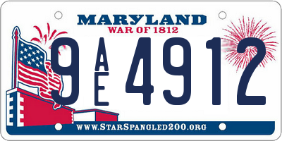 MD license plate 9AE4912