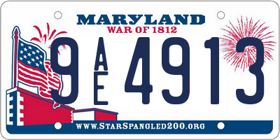 MD license plate 9AE4913