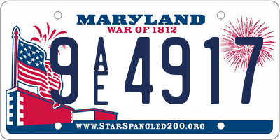 MD license plate 9AE4917