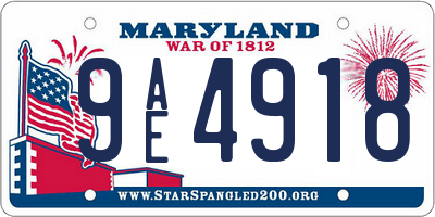 MD license plate 9AE4918