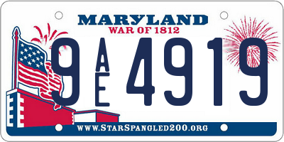 MD license plate 9AE4919