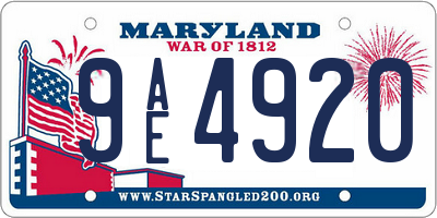 MD license plate 9AE4920