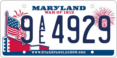MD license plate 9AE4929