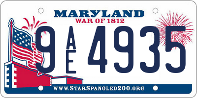 MD license plate 9AE4935