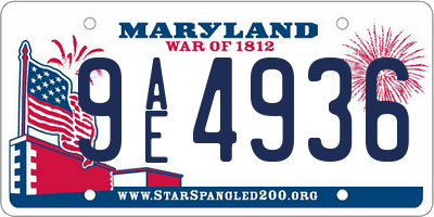 MD license plate 9AE4936
