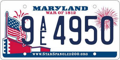 MD license plate 9AE4950