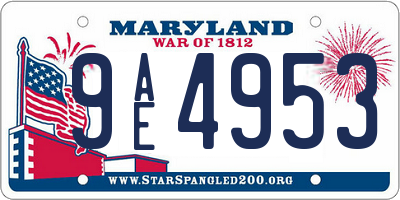 MD license plate 9AE4953
