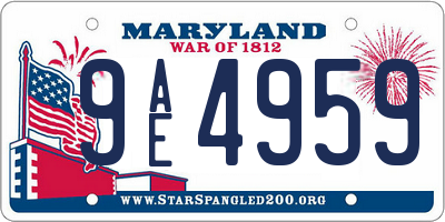 MD license plate 9AE4959