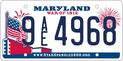 MD license plate 9AE4968
