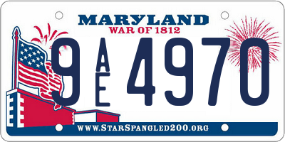 MD license plate 9AE4970