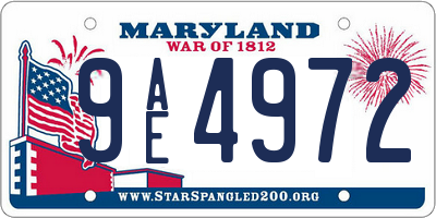 MD license plate 9AE4972