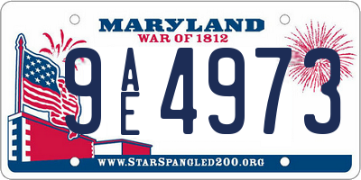 MD license plate 9AE4973
