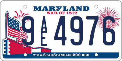 MD license plate 9AE4976