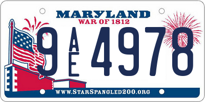 MD license plate 9AE4978