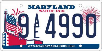 MD license plate 9AE4990