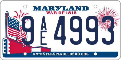MD license plate 9AE4993