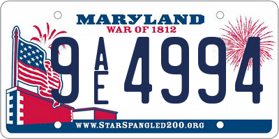 MD license plate 9AE4994