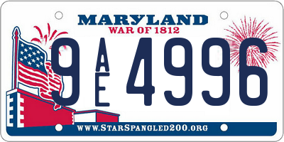 MD license plate 9AE4996