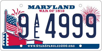 MD license plate 9AE4999