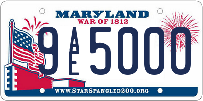 MD license plate 9AE5000