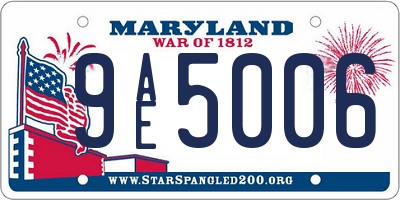 MD license plate 9AE5006