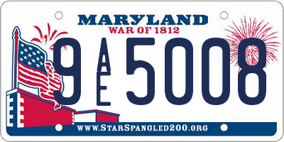 MD license plate 9AE5008