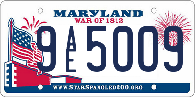 MD license plate 9AE5009