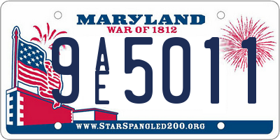 MD license plate 9AE5011