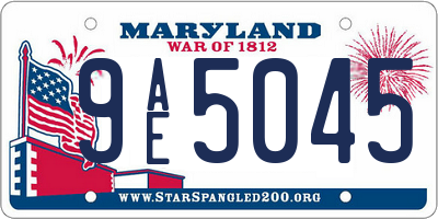 MD license plate 9AE5045