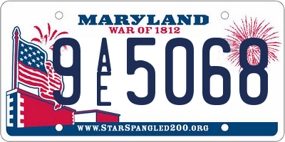 MD license plate 9AE5068