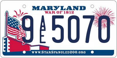 MD license plate 9AE5070