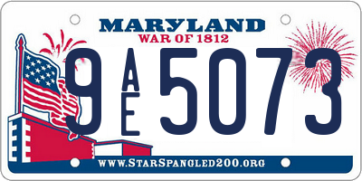 MD license plate 9AE5073