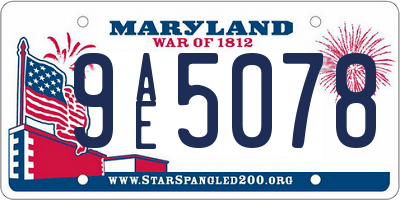 MD license plate 9AE5078