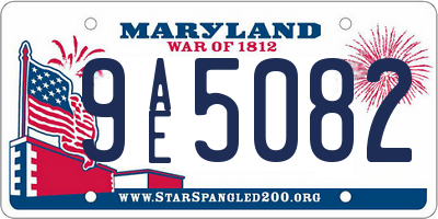 MD license plate 9AE5082