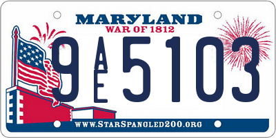 MD license plate 9AE5103