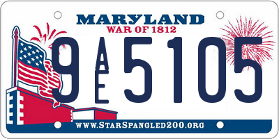 MD license plate 9AE5105