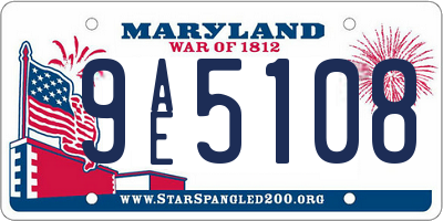 MD license plate 9AE5108