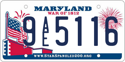 MD license plate 9AE5116