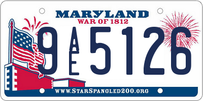 MD license plate 9AE5126