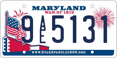 MD license plate 9AE5131
