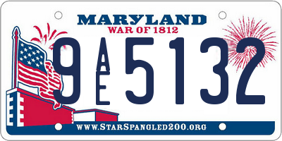 MD license plate 9AE5132