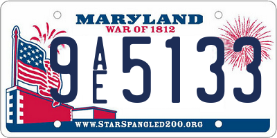MD license plate 9AE5133
