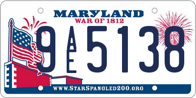 MD license plate 9AE5138