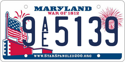 MD license plate 9AE5139