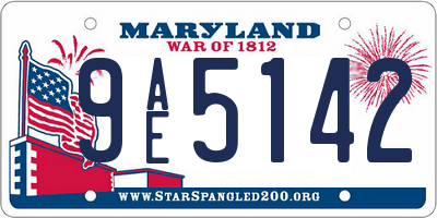 MD license plate 9AE5142